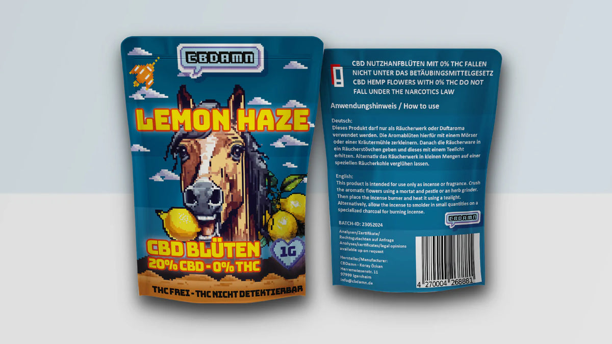 CBDamn - CBD Blüten Lemon Haze 1 g Tüte - Hochwertige Hanfblüten für 3,20€