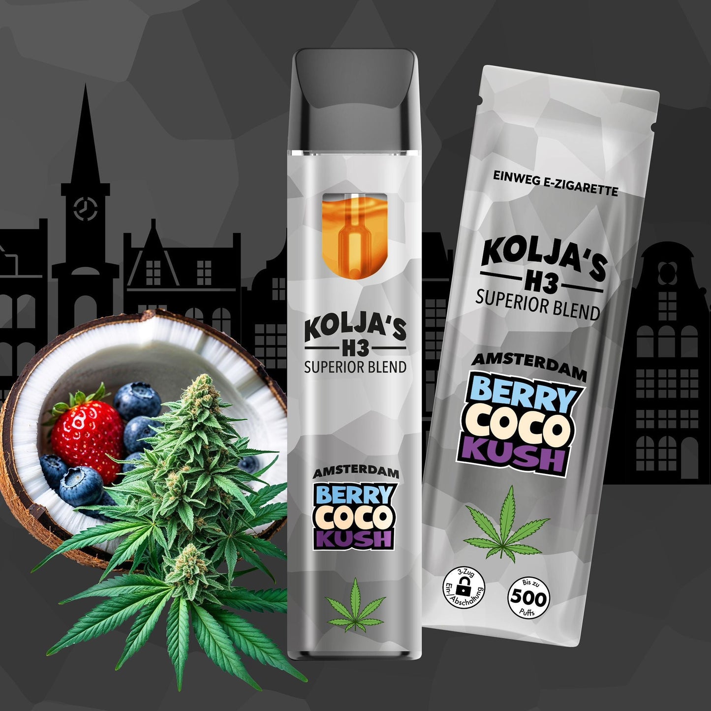 Kolja H3 Superior Vape Berry Coco Kush Haze 1ml - My Candytown