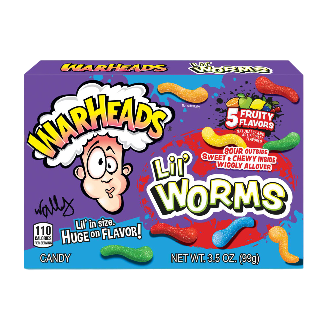 Warheads Lil' Sour Worms 99g - Süßigkeiten für saure Liebhaber (12 Stk.) - Stückpreis: 1,59€