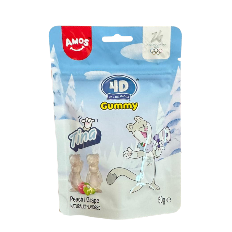 Amos 4D Gummy Tina Peach / Grape 50 g