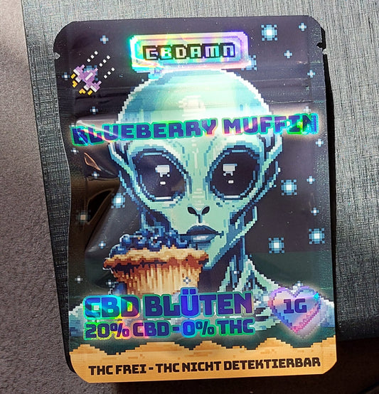 CBDamn - CBD Blüten Blueberry Muffin 1 g Tüte  / Stückpreis: 3,20€