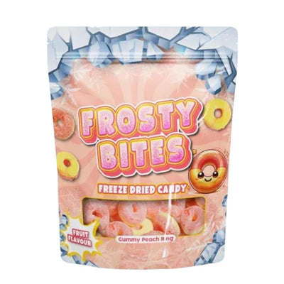24 St. Frosty Bites Peach Rings 50g / Stückpreis: 1,75€