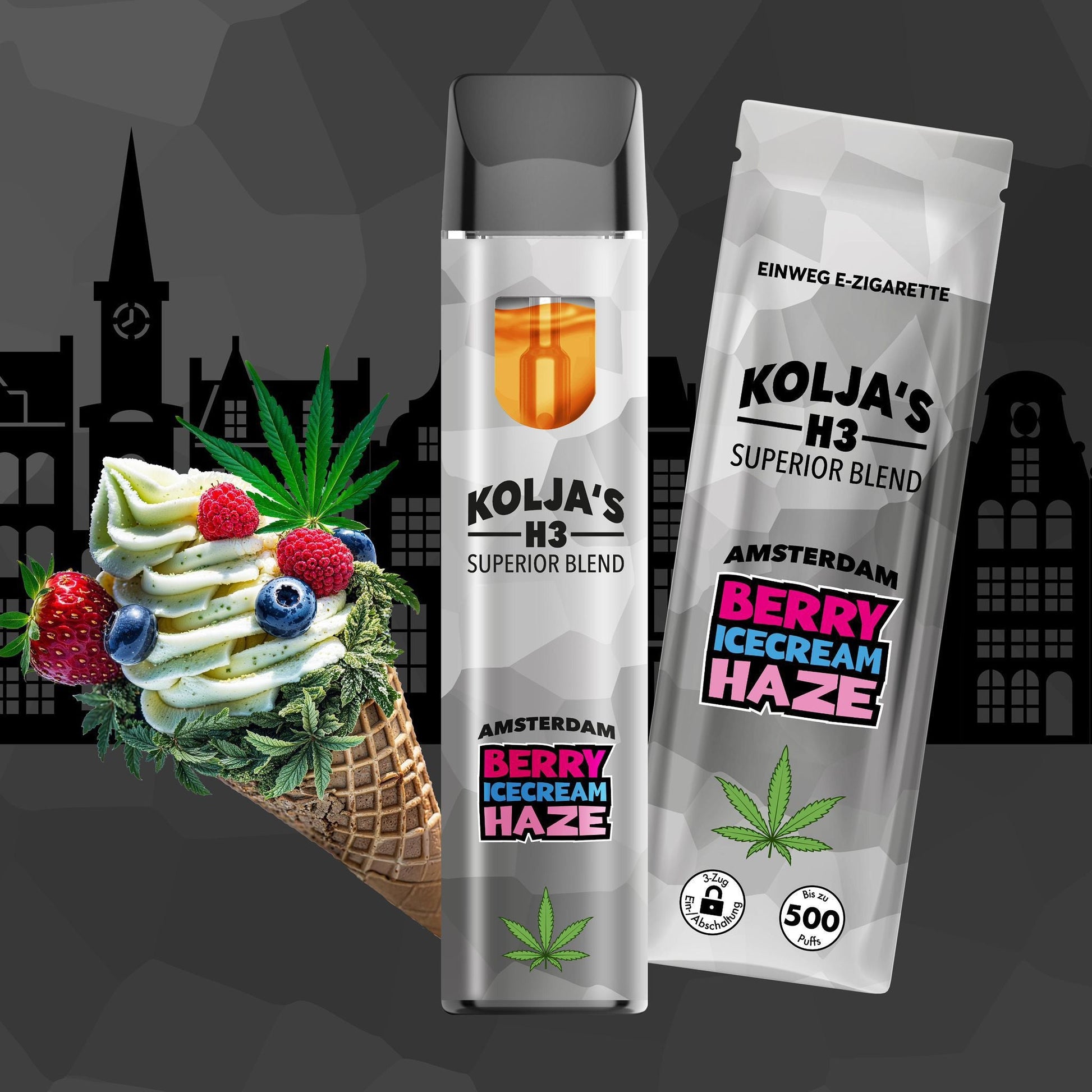 Kolja H3 Superior Vape Berry Icecream Haze 1ml - My Candytown