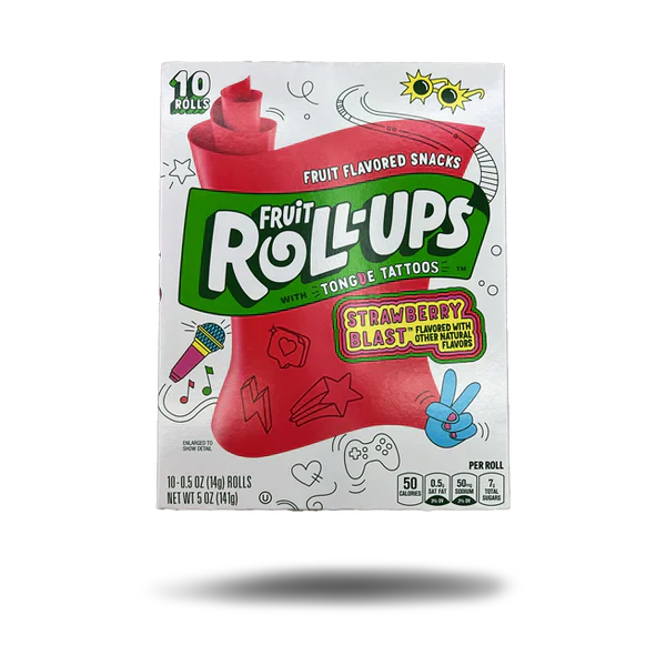 10 St. Fruit Roll-Ups Strawberry Blast 10-Pack (141g) / Stückpreis: 3,85€