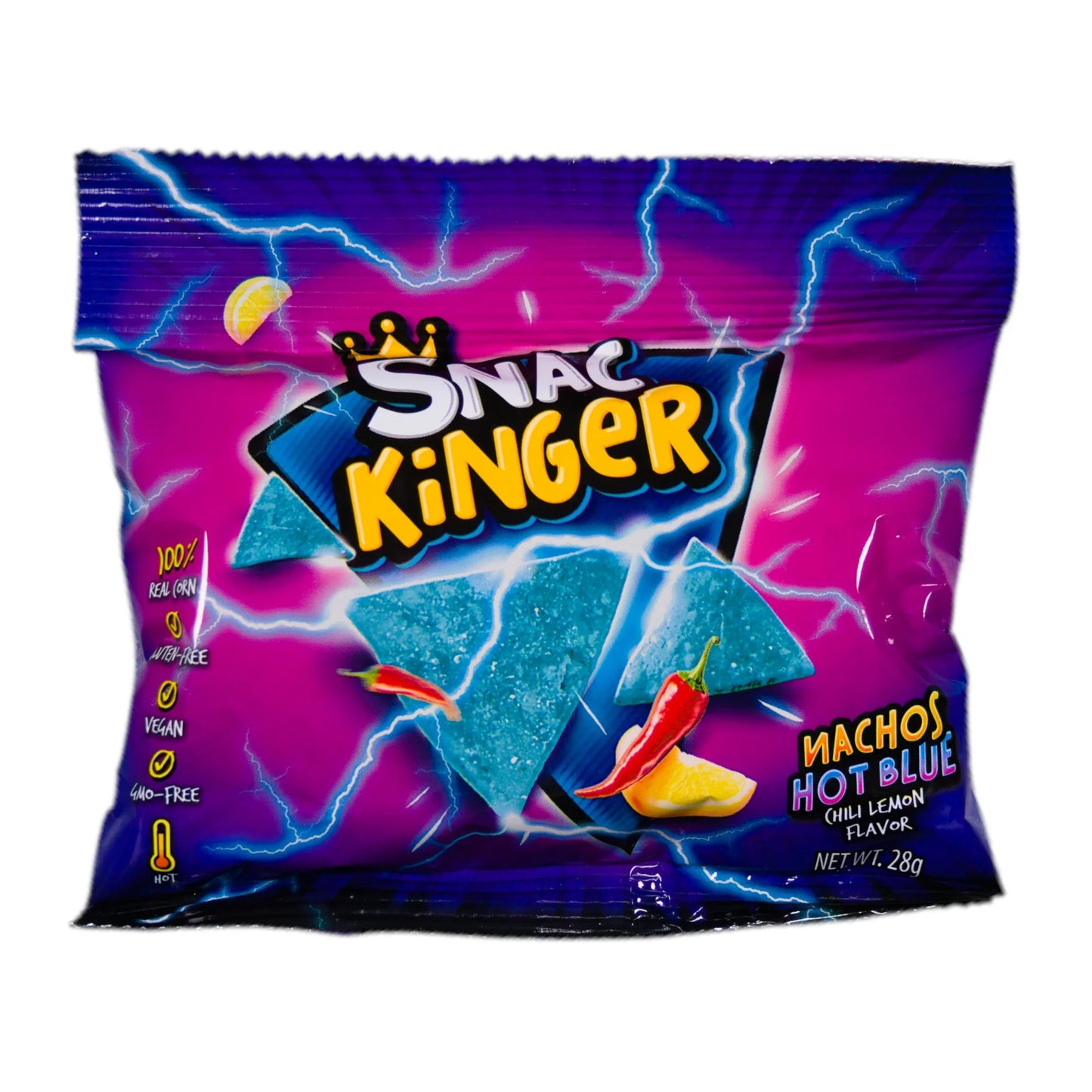 Snac Kinger Natchos Hot Blue Chili Lemon 28g - My Candytown