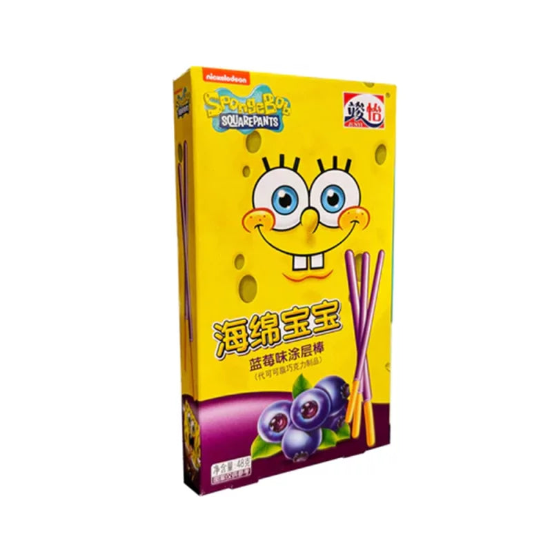 Spongebob Squarepants Schokosticks Blaubeere 48g  (36 Stk.) / Stückpreis:  1,36€