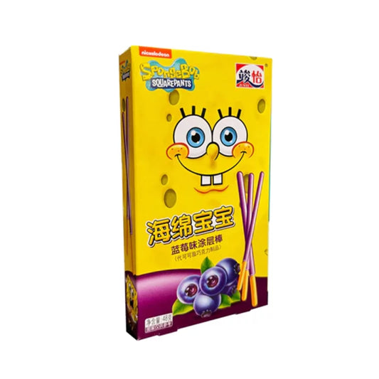 36 St. Spongebob Squarepants Schokosticks Blaubeere 48g / Stückpreis:  1,36€
