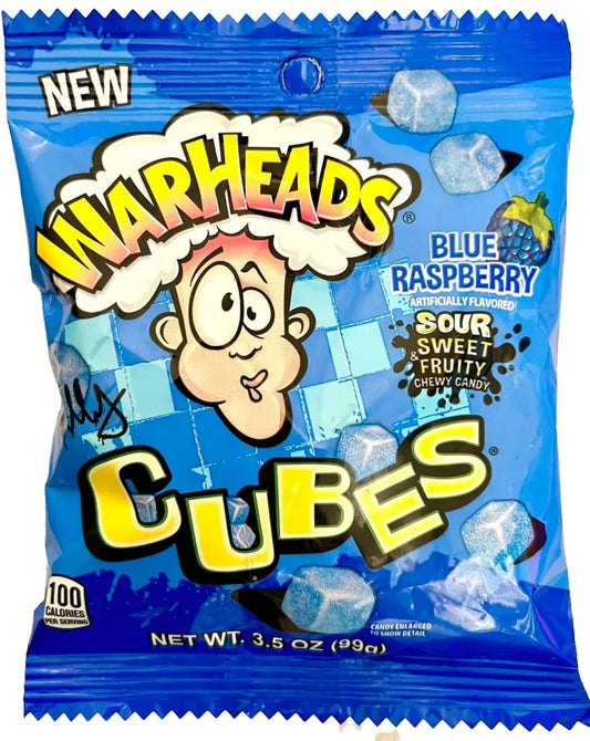 12 St. Warheads Cubes Blue Raspberry 99g / Stückpreis: 1,59€