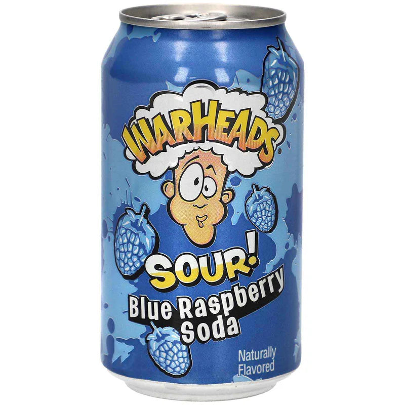 Warheads Sour! Blue Raspberry Soda 330ml (24 Stk.)/ Stückpreis: 1,09€